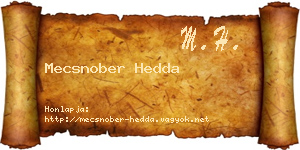 Mecsnober Hedda névjegykártya